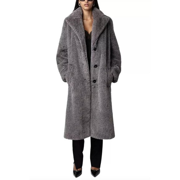 Zadig & Voltaire Monacoco Faux Fur Coat Size Medium $898 - Picture 1 of 7
